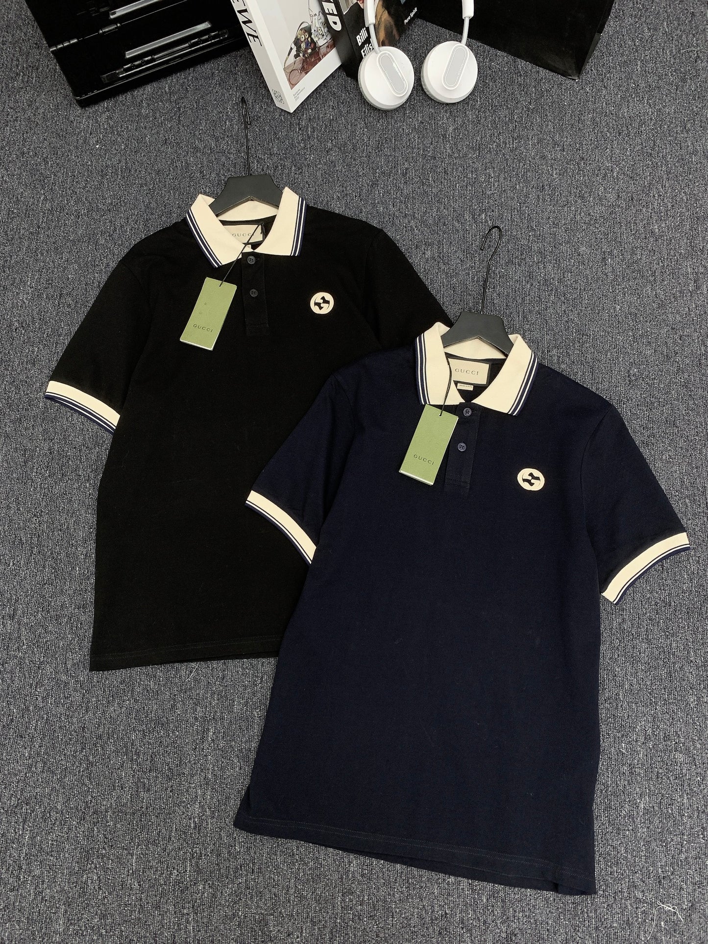 "COTTON POLO SHIRT WITH INTERLOCKING G "