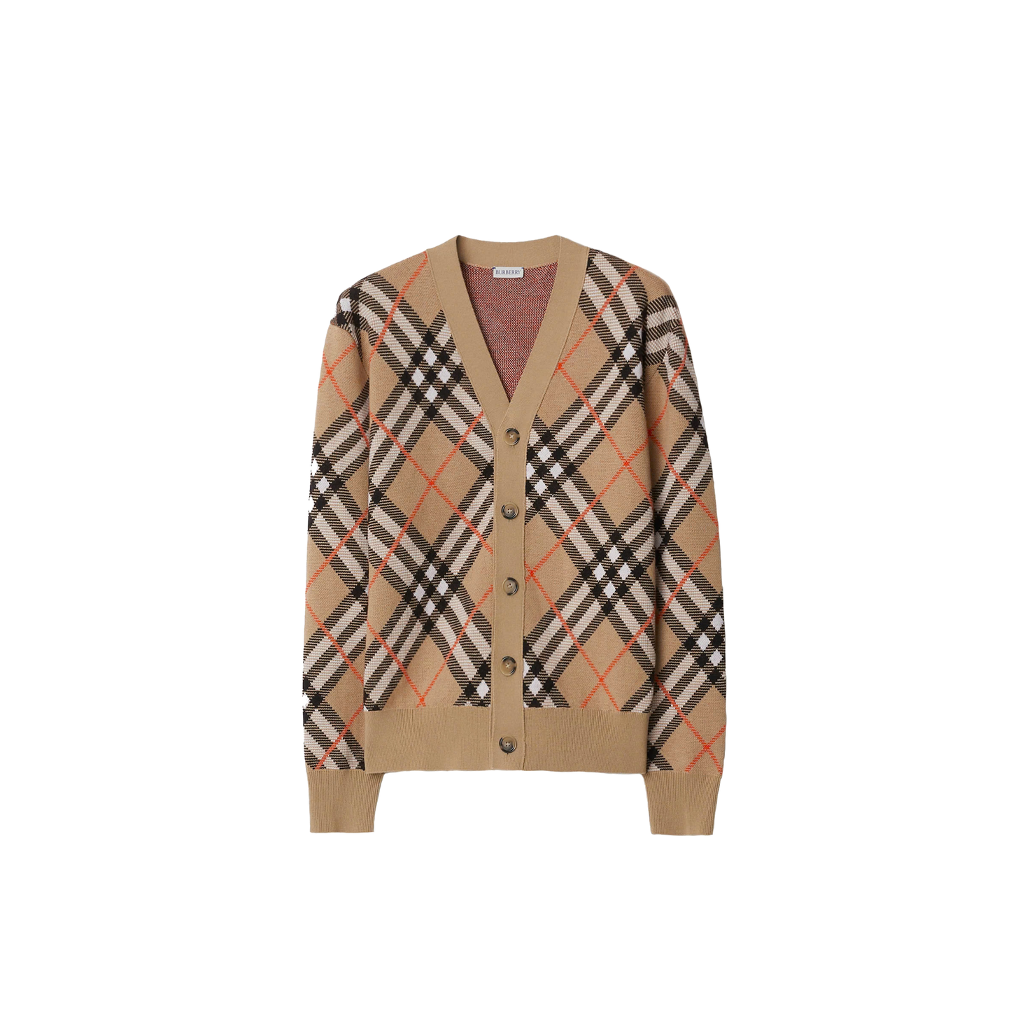 Check Wool Mohair Blend Cardigan