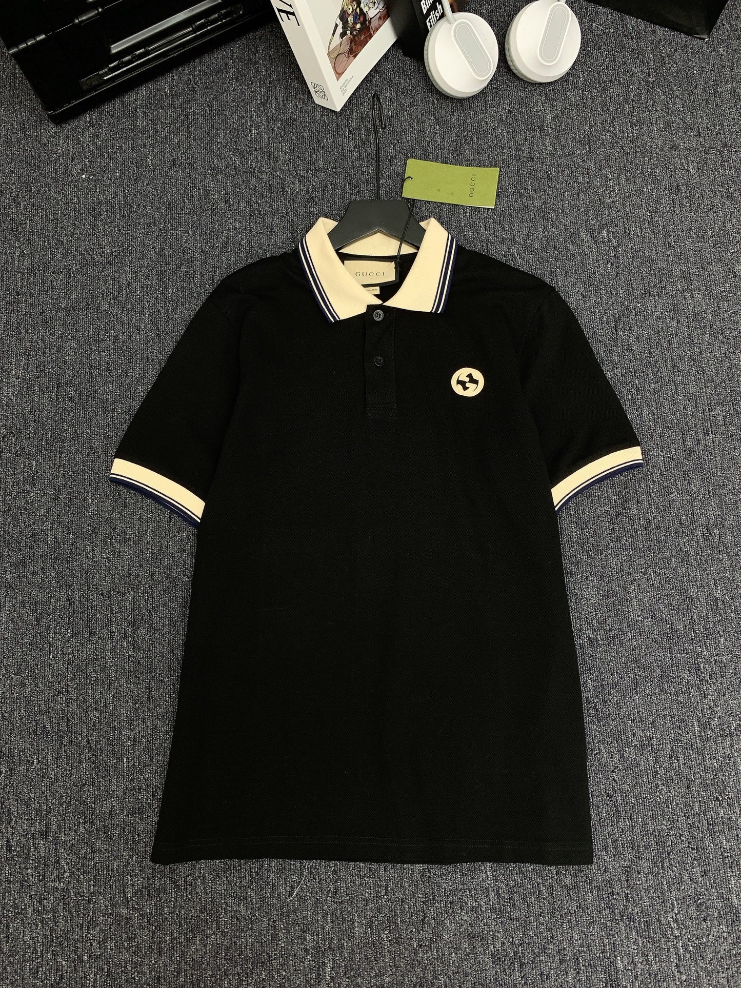 "COTTON POLO SHIRT WITH INTERLOCKING G "