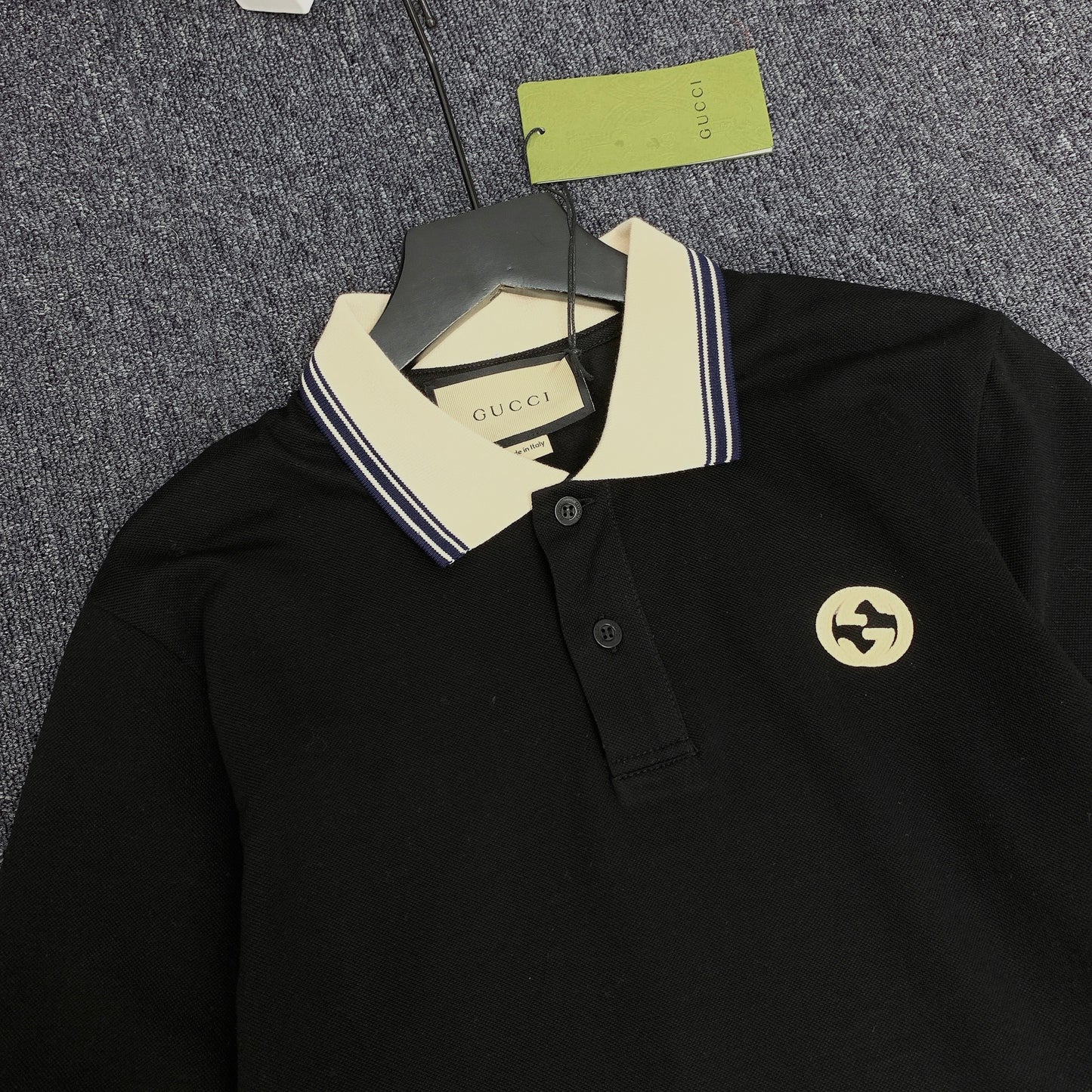 "COTTON POLO SHIRT WITH INTERLOCKING G "