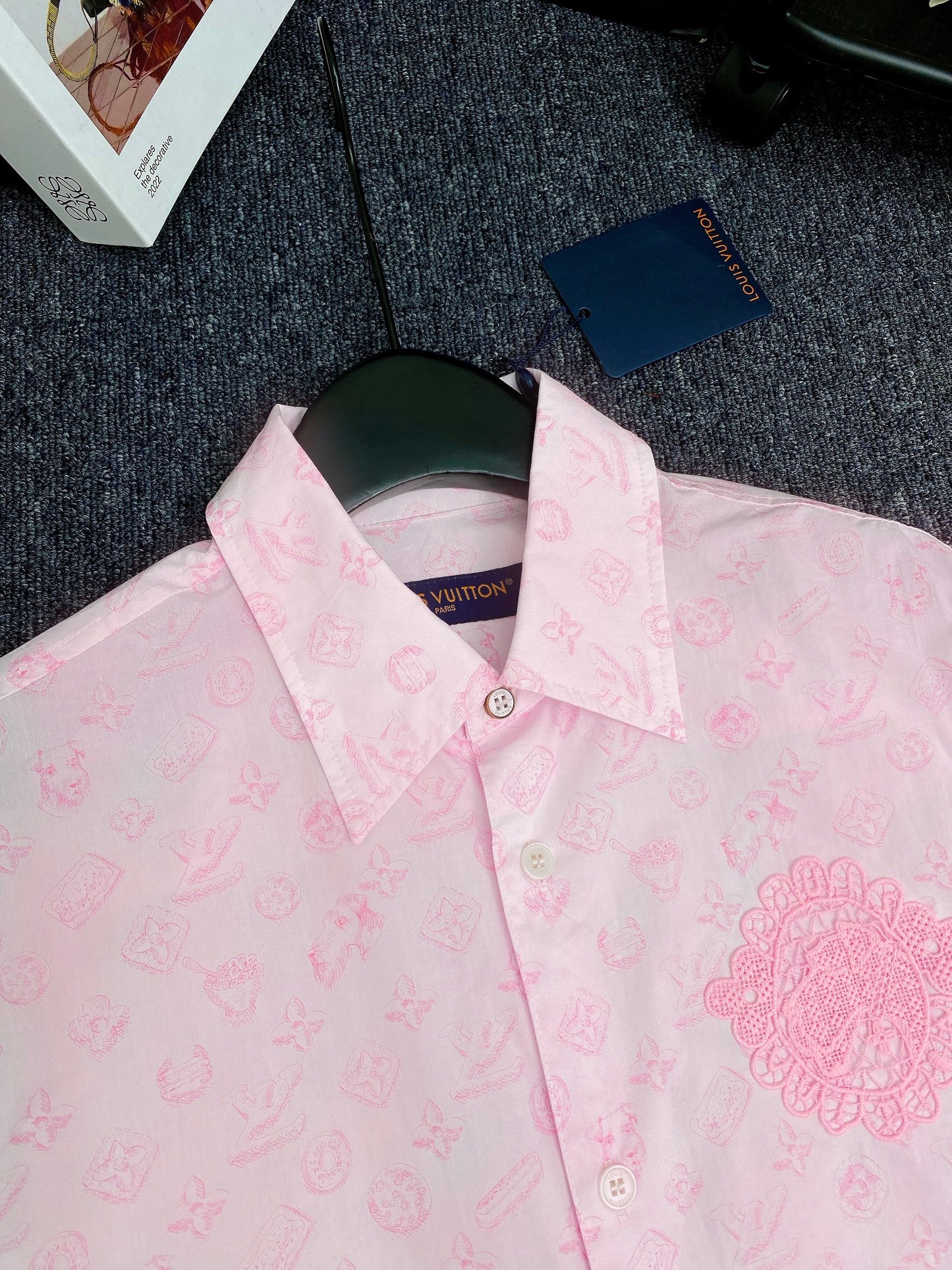 Monogram Printed Long-Sleeved Cotton Shirt