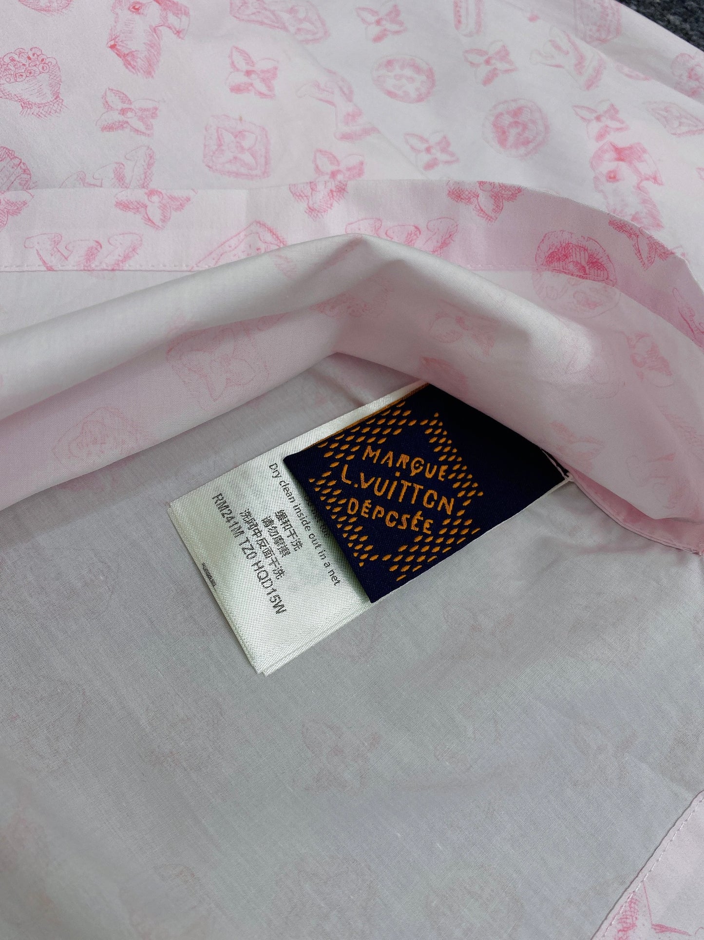 Monogram Printed Long-Sleeved Cotton Shirt