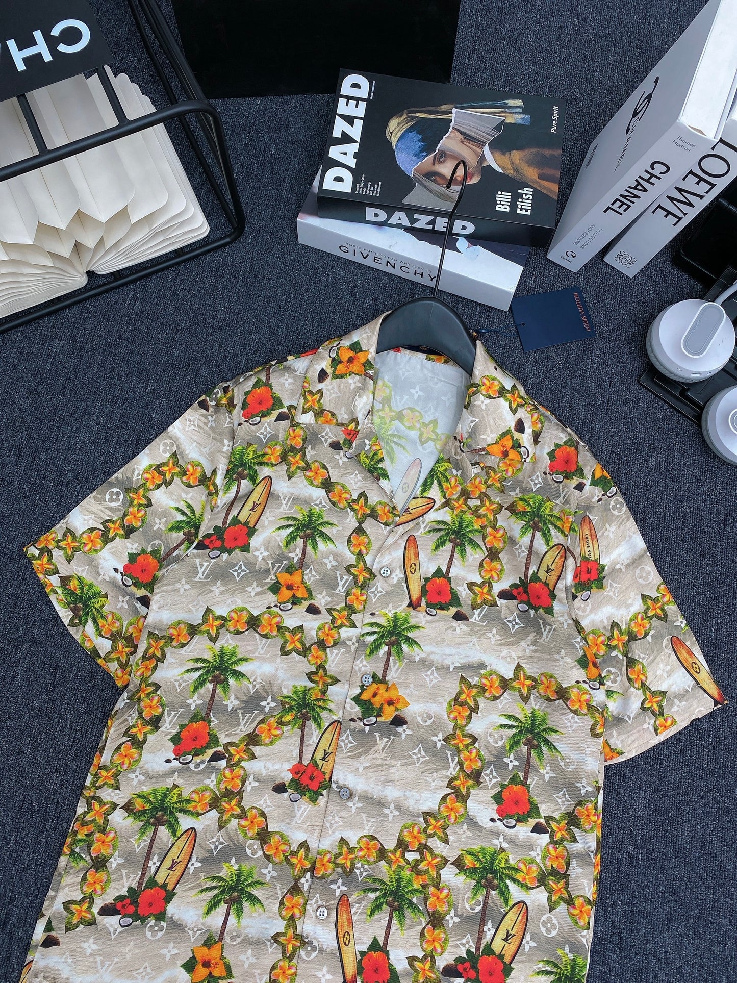 Monogram Short-Sleeved Silk Shirt