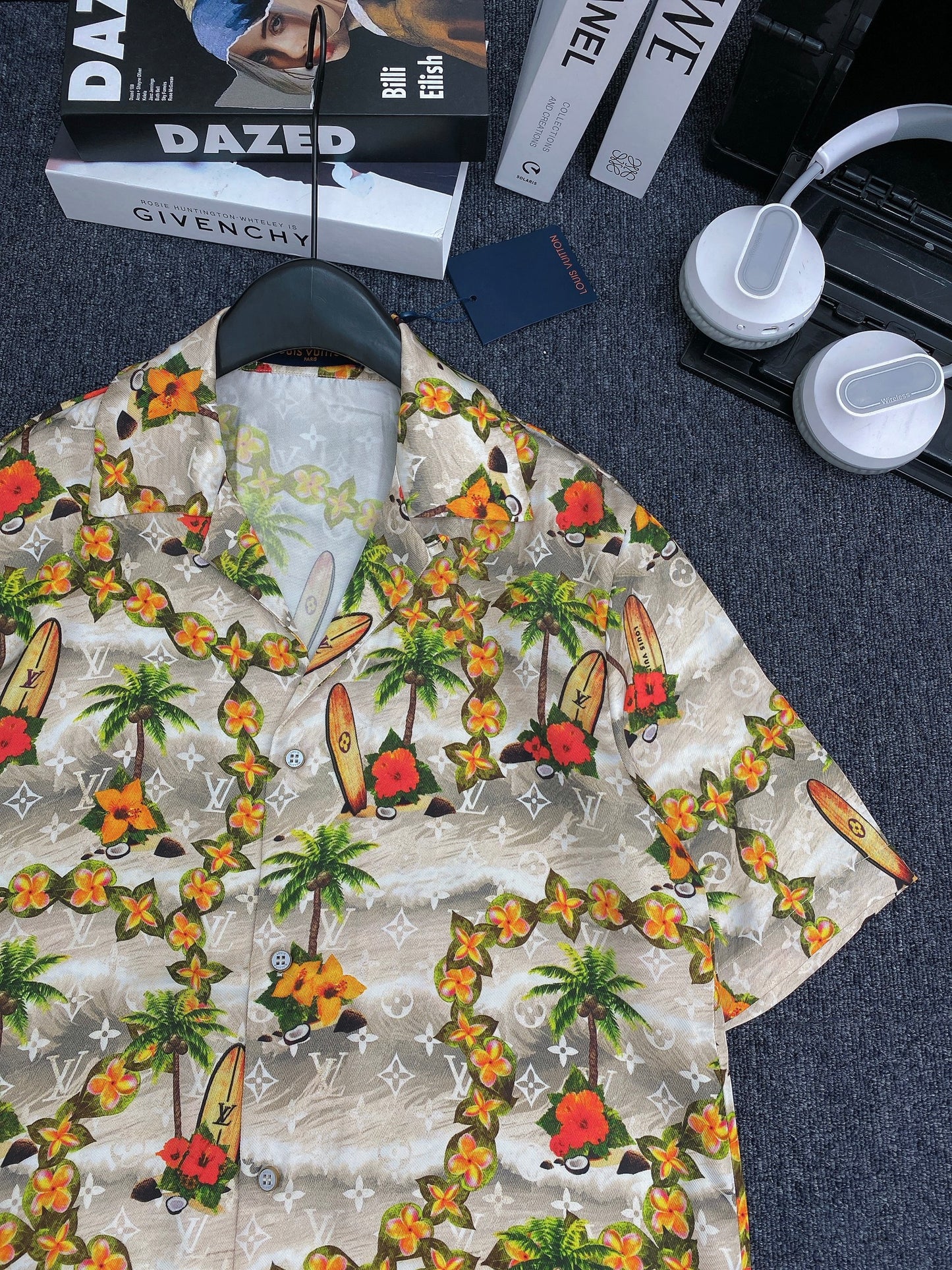 Monogram Short-Sleeved Silk Shirt