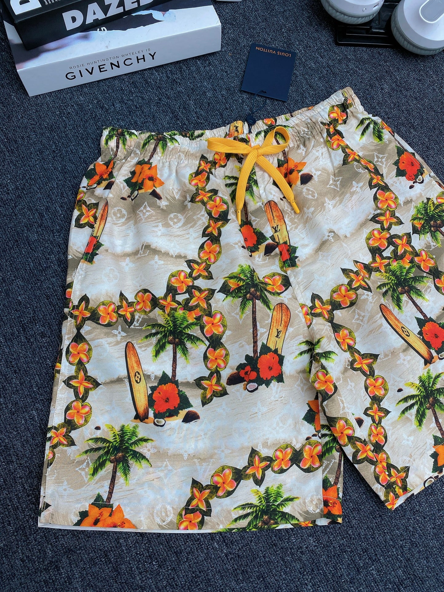 Monogram Silk Drawstring Shorts