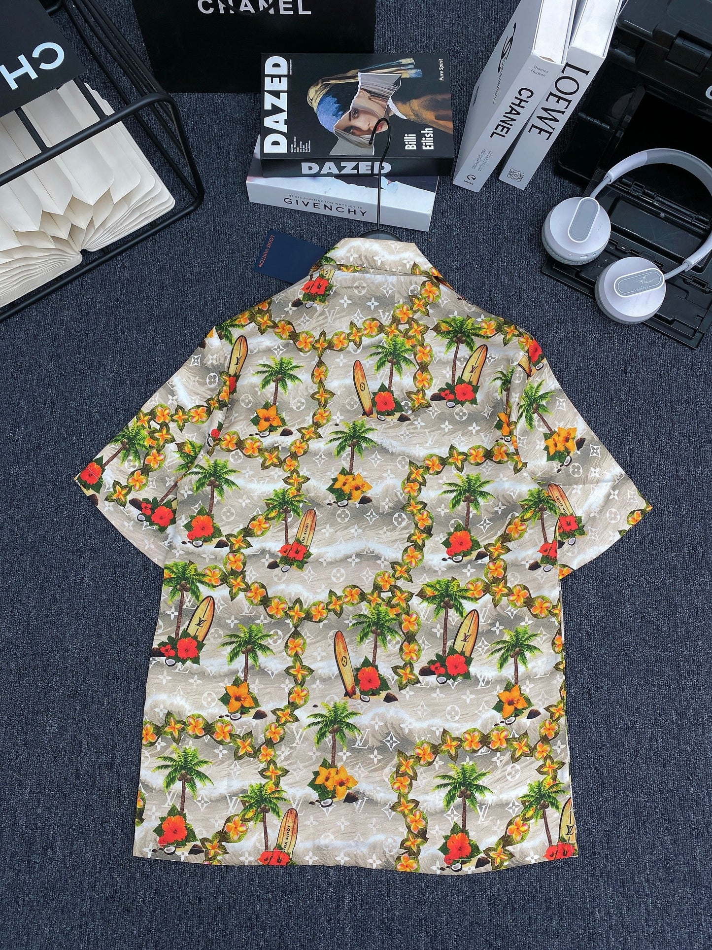Monogram Short-Sleeved Silk Shirt