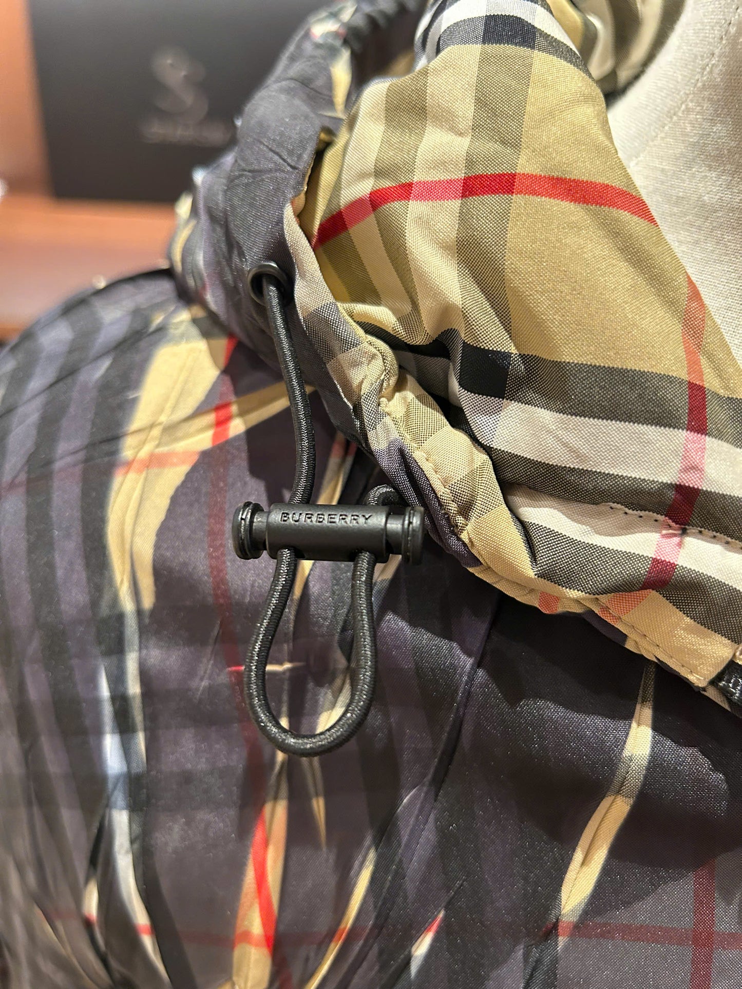 Sliced Check Hooded Jacket