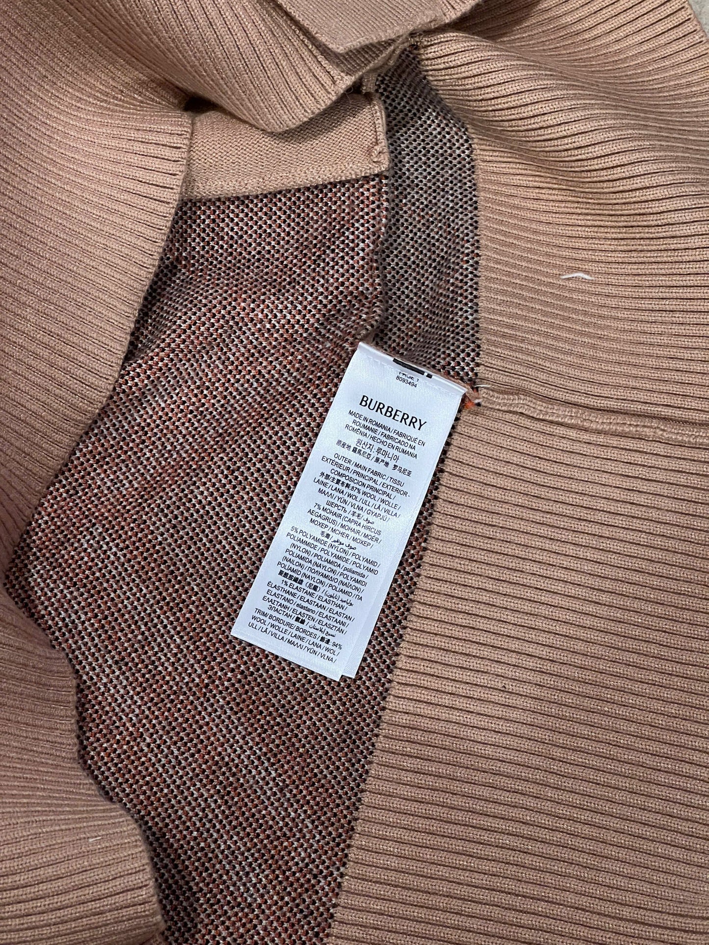 Check Wool Mohair Blend Cardigan
