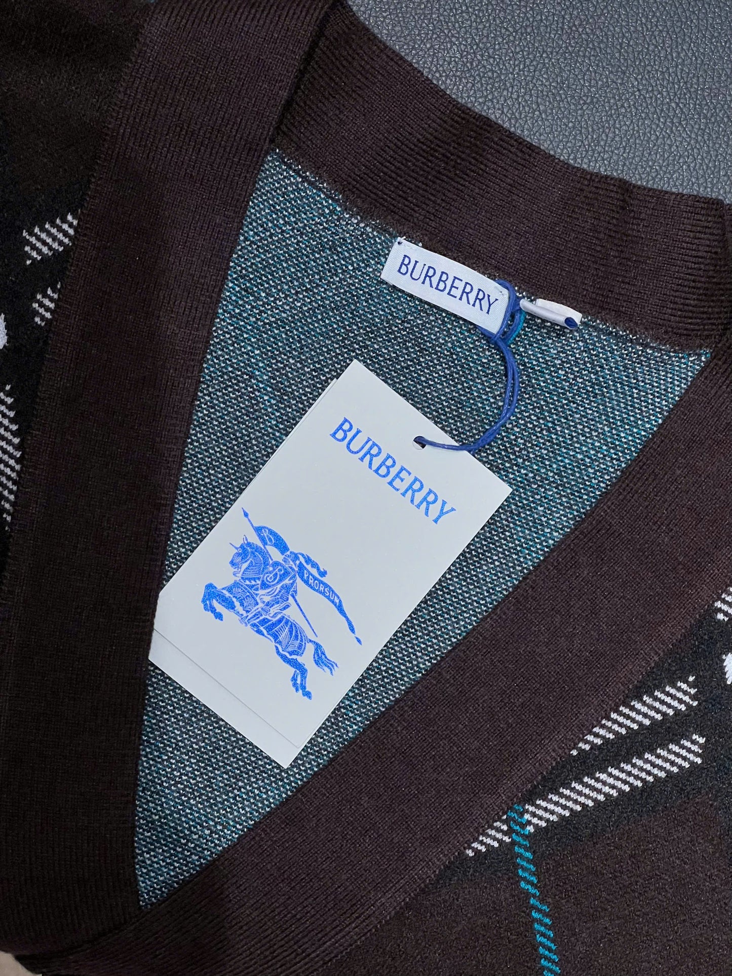 Check Wool Mohair Blend Cardigan