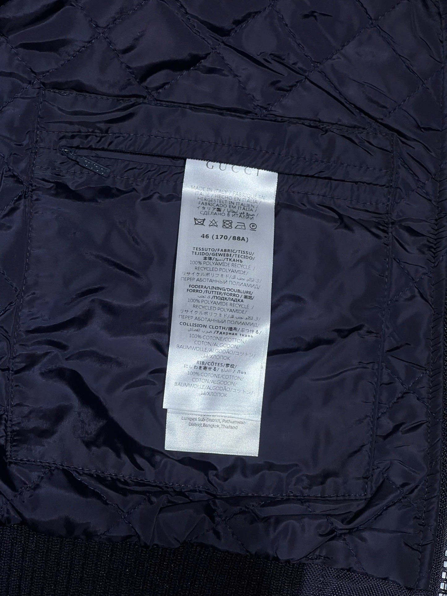 Nylon canvas zip jacket with GG