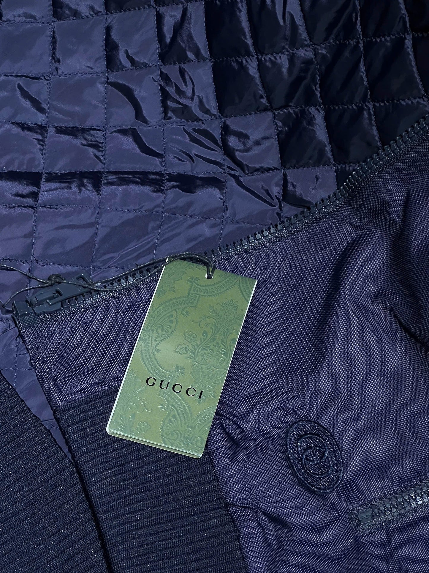 Nylon canvas zip jacket with GG