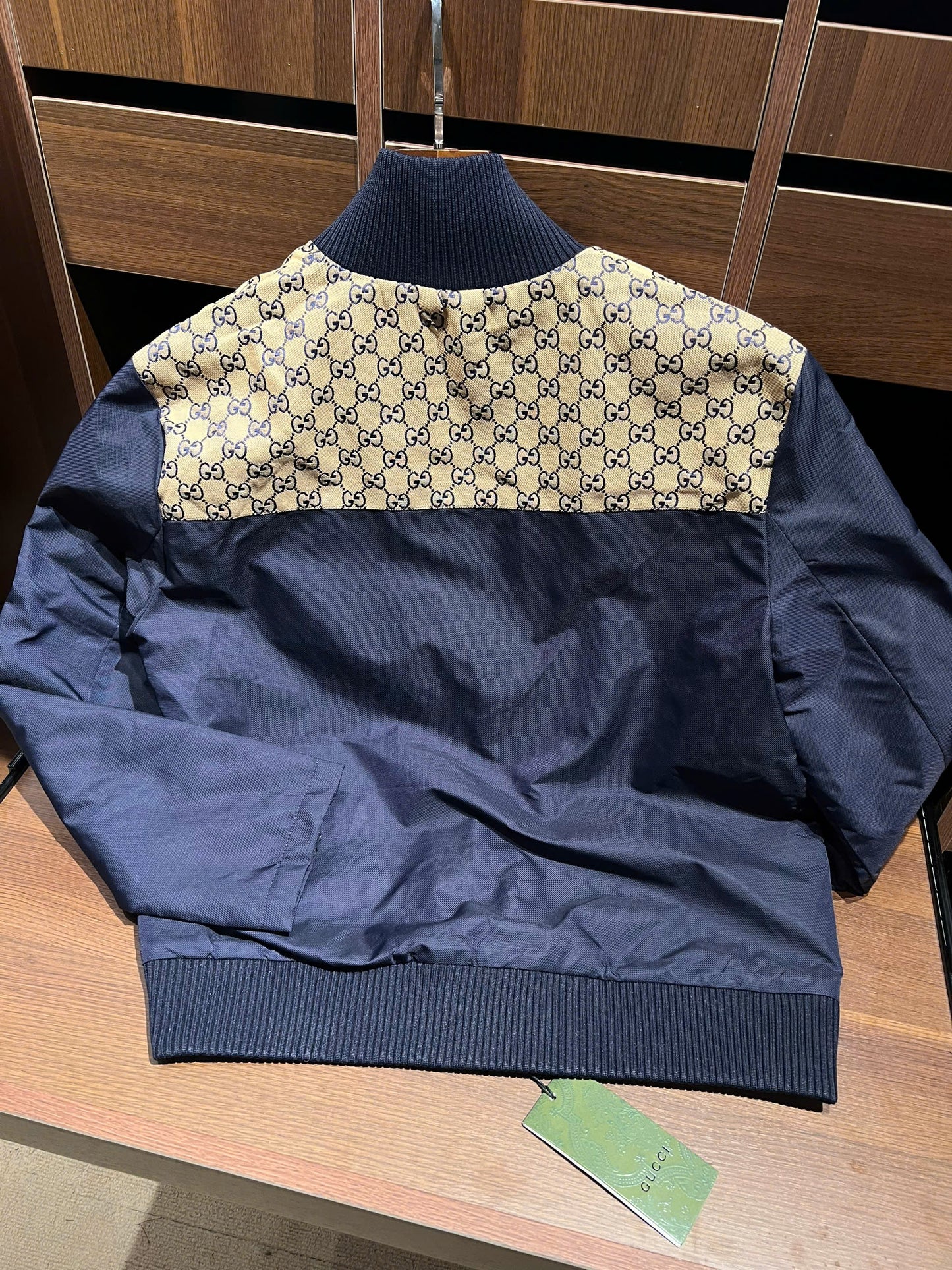 Nylon canvas zip jacket with GG