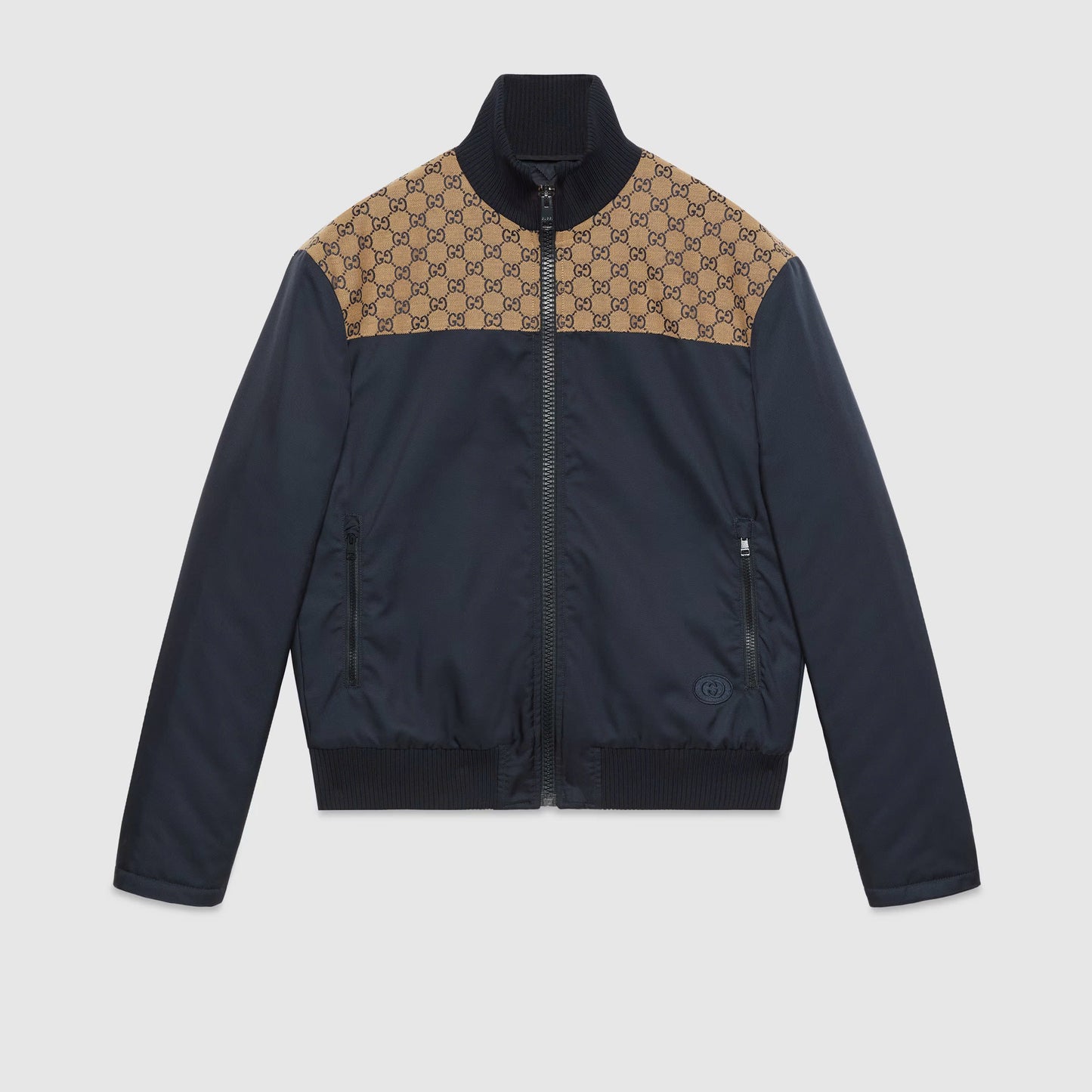 Nylon canvas zip jacket with GG