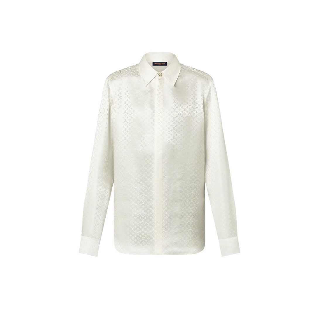 Monogram Long-Sleeved Silk Shirt