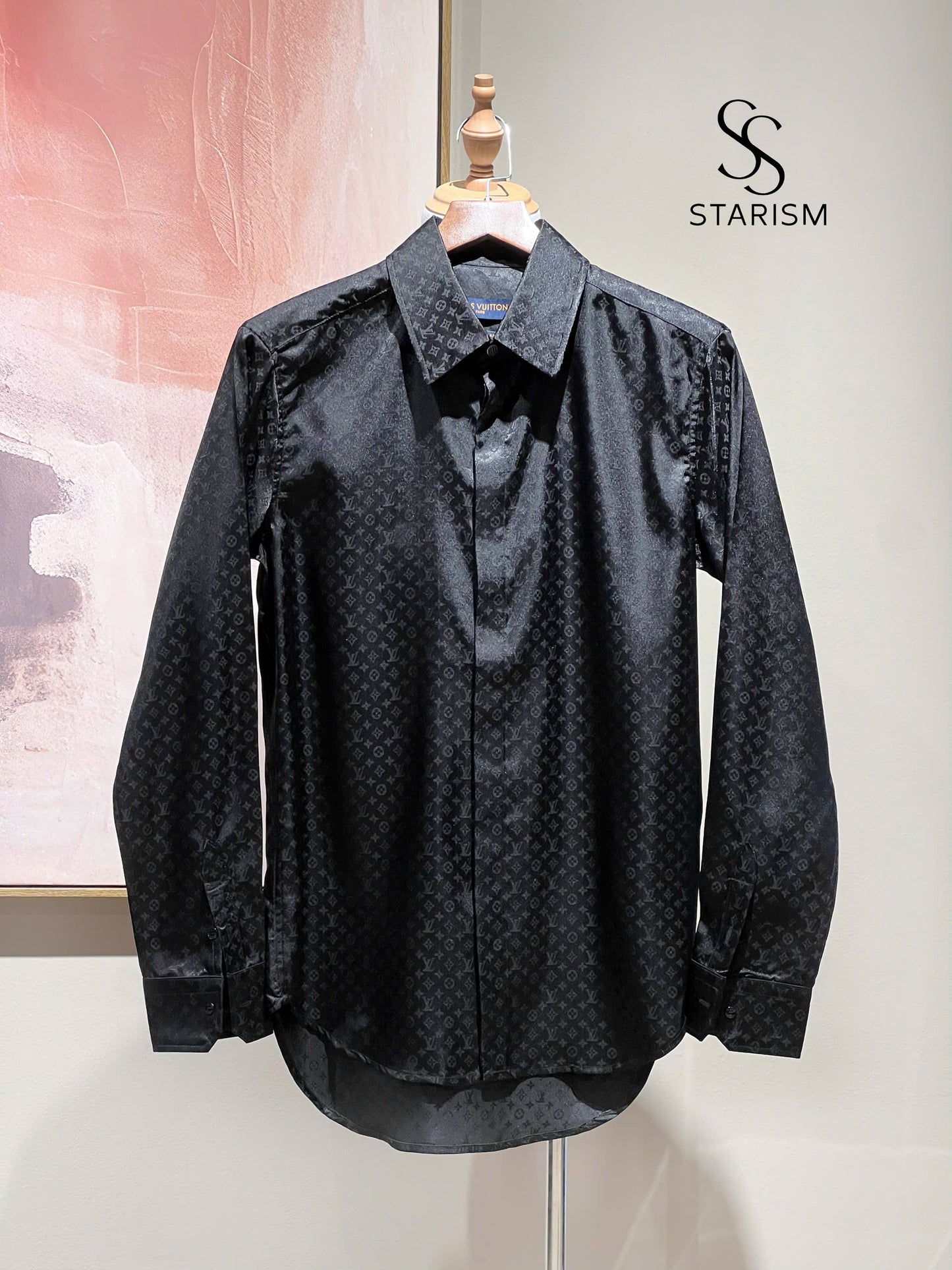 Monogram Long-Sleeved Silk Shirt