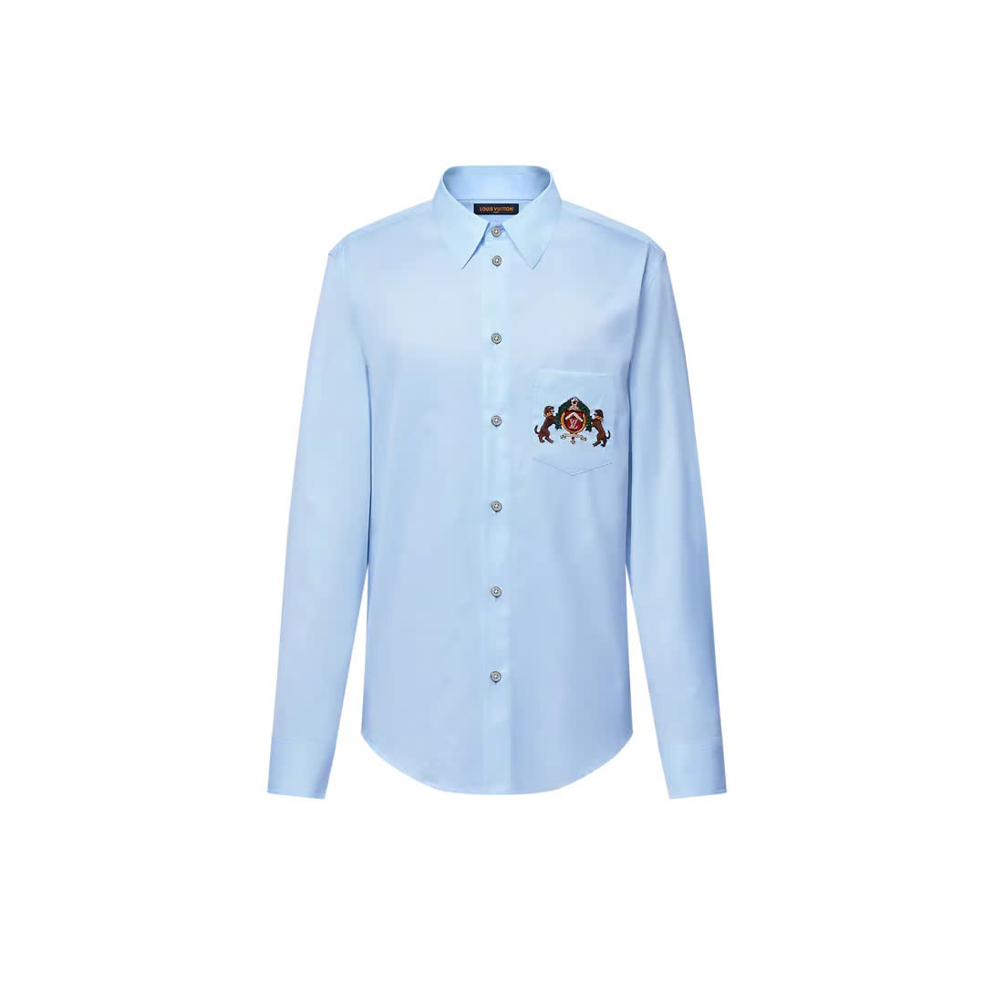 Embroidered Long-Sleeved Cotton Shirt