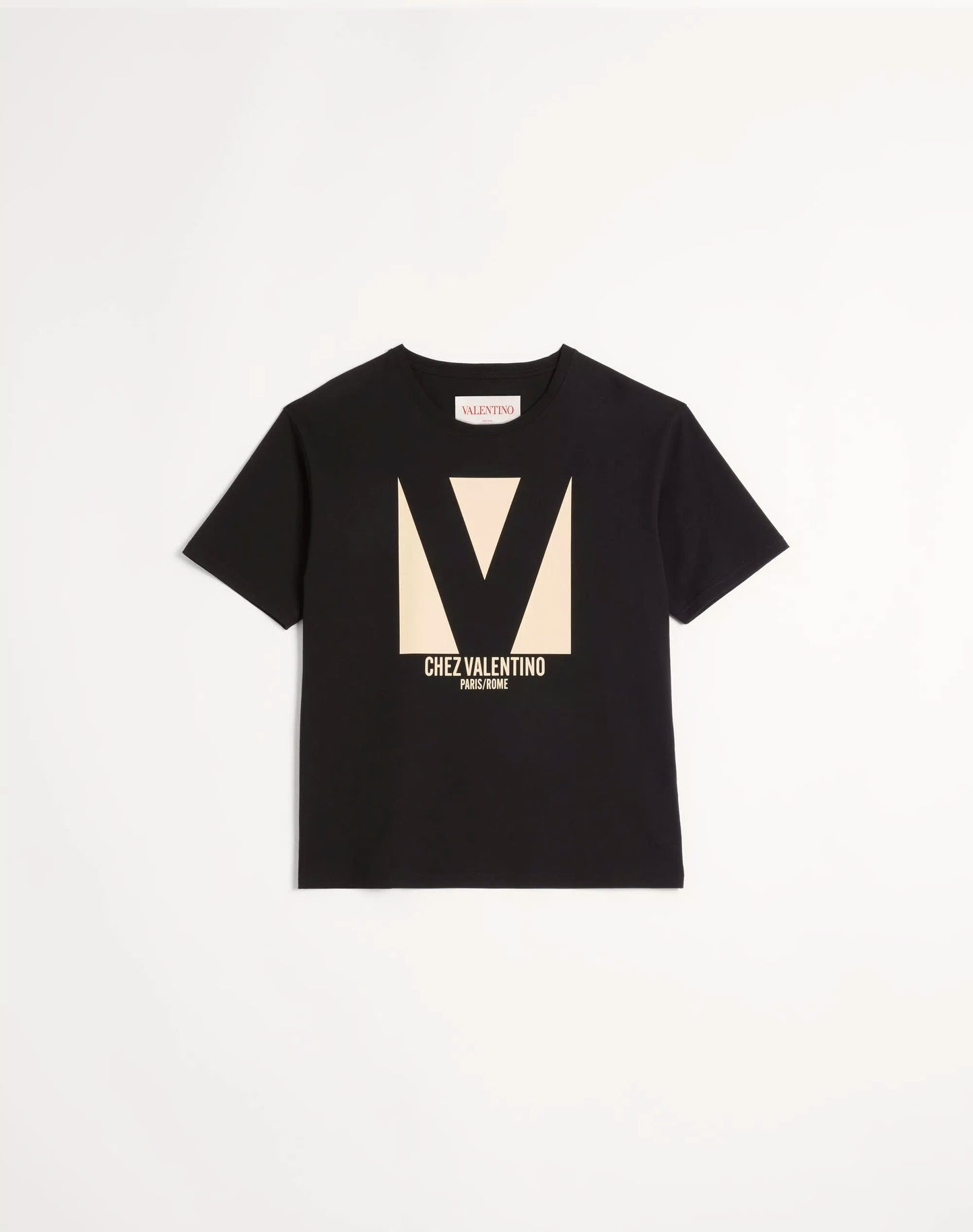 COTTON T-SHIRT WITH CHEZ VALENTINO PRINT