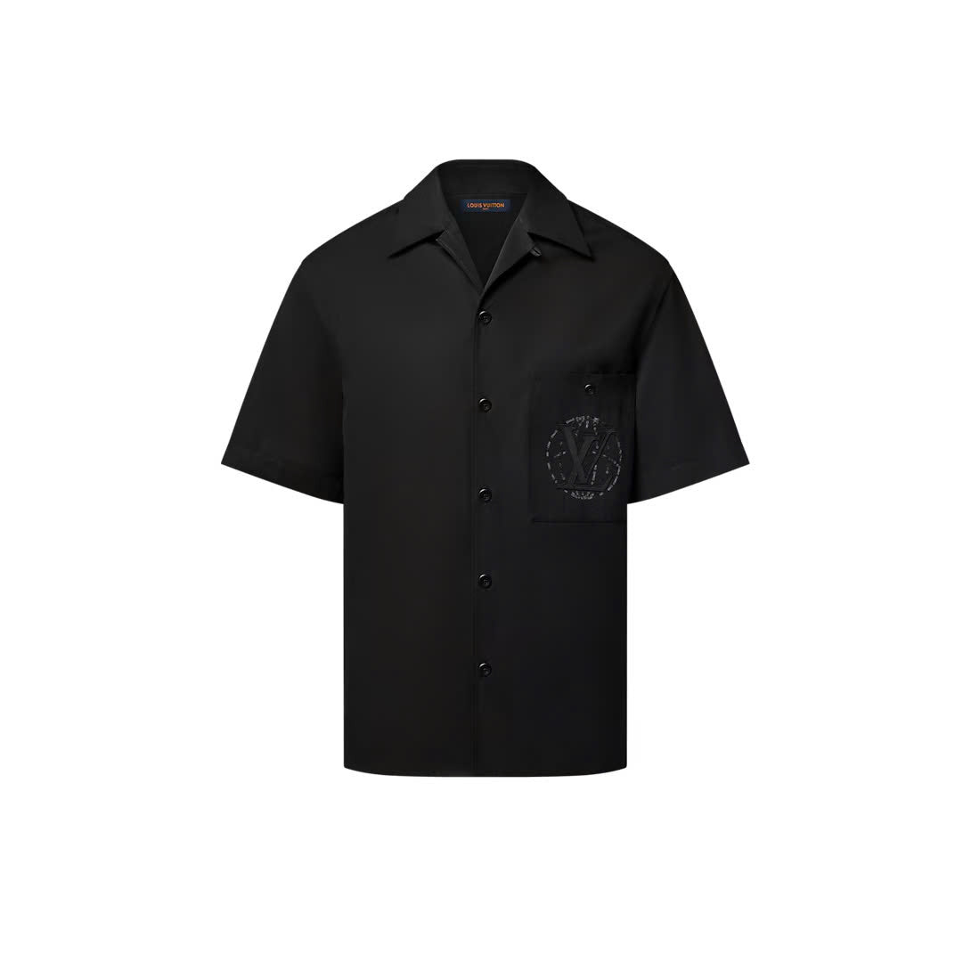 Embroidered Short-Sleeved Cotton Shirt