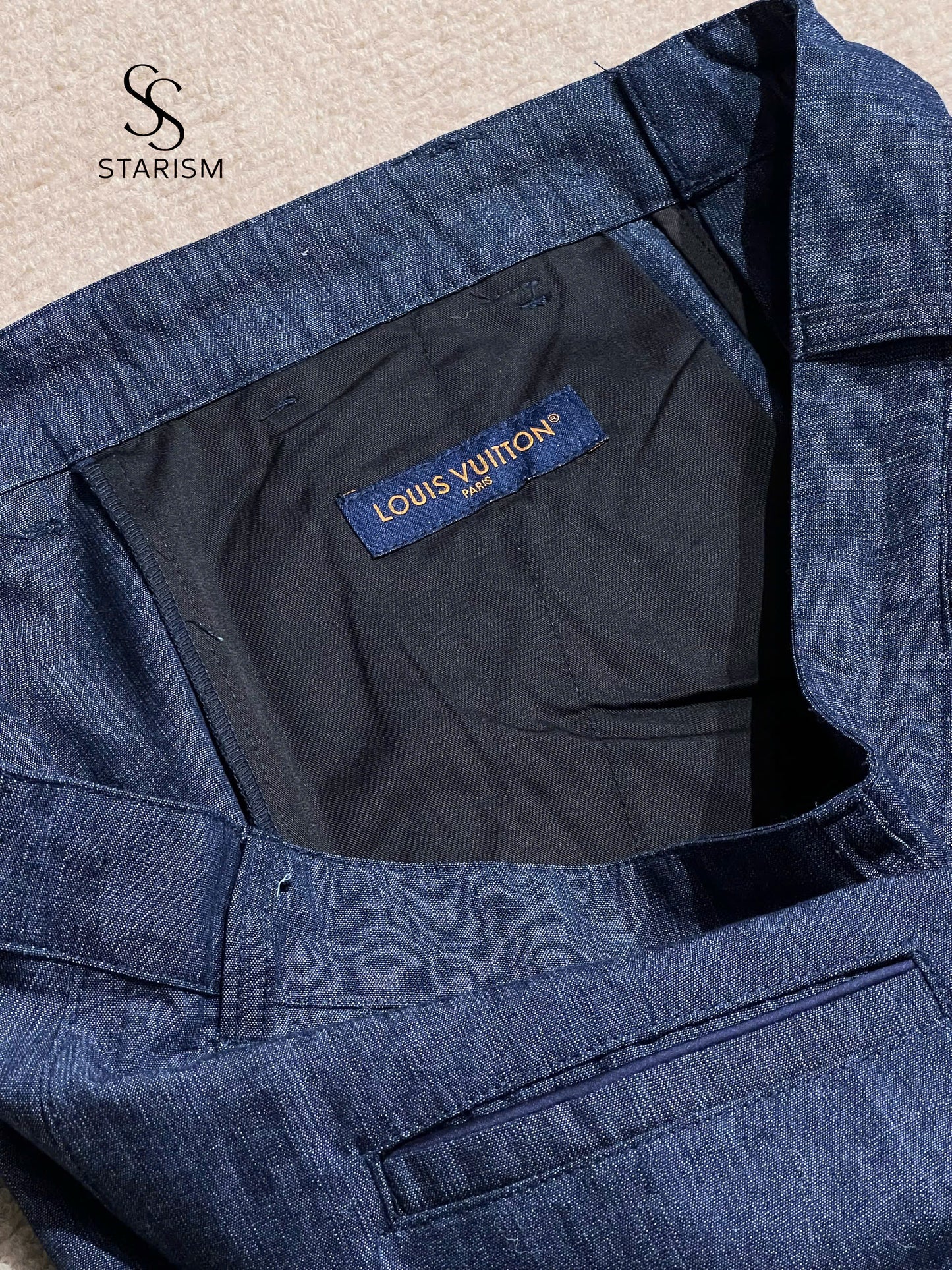 LV Blason Embellished Denim Pants