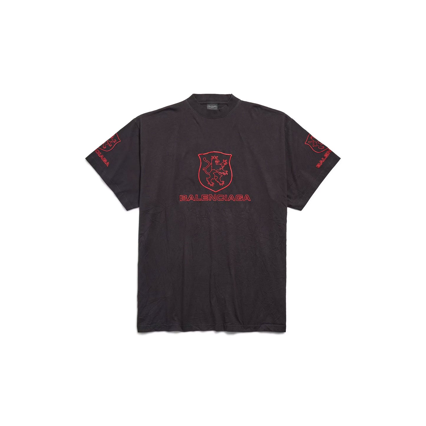 Men's Lion Club T-shirt Oversized in Black/red