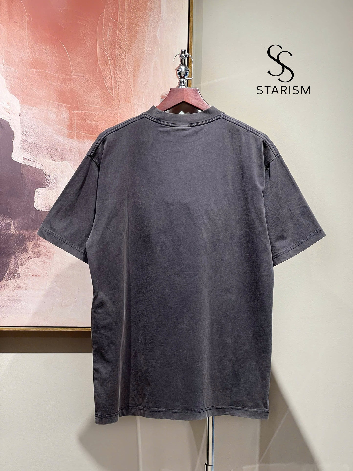 Men's Tbilisi T-shirt Oversized in Black Faded