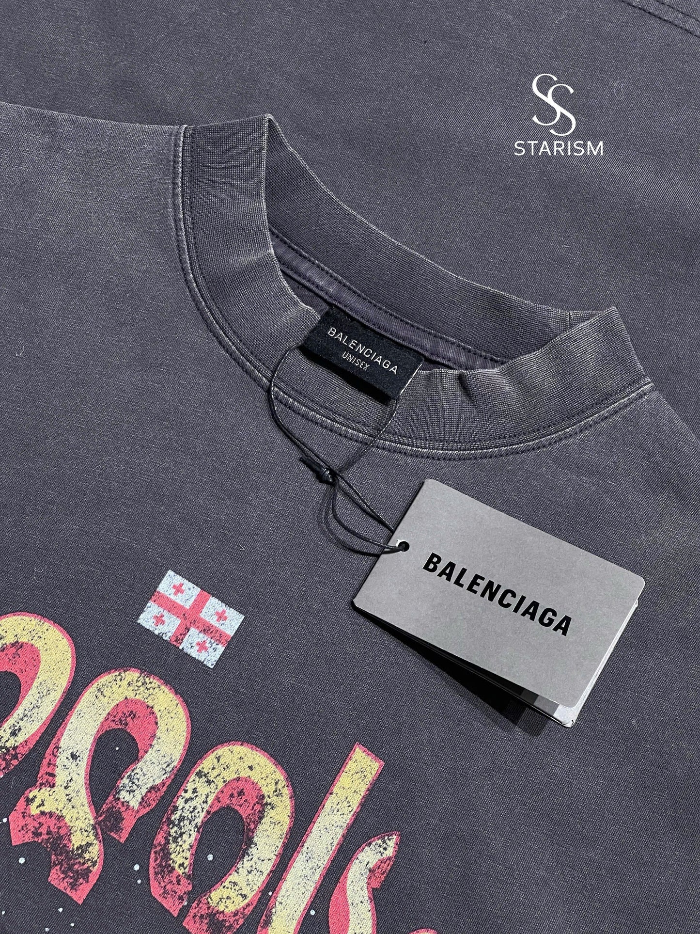 Men's Tbilisi T-shirt Oversized in Black Faded