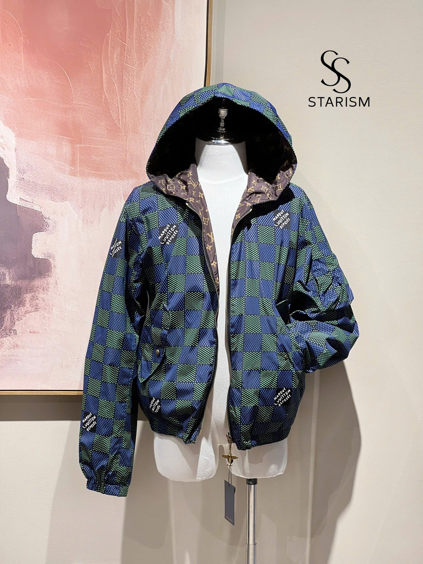 Damier Reversible Windbreaker