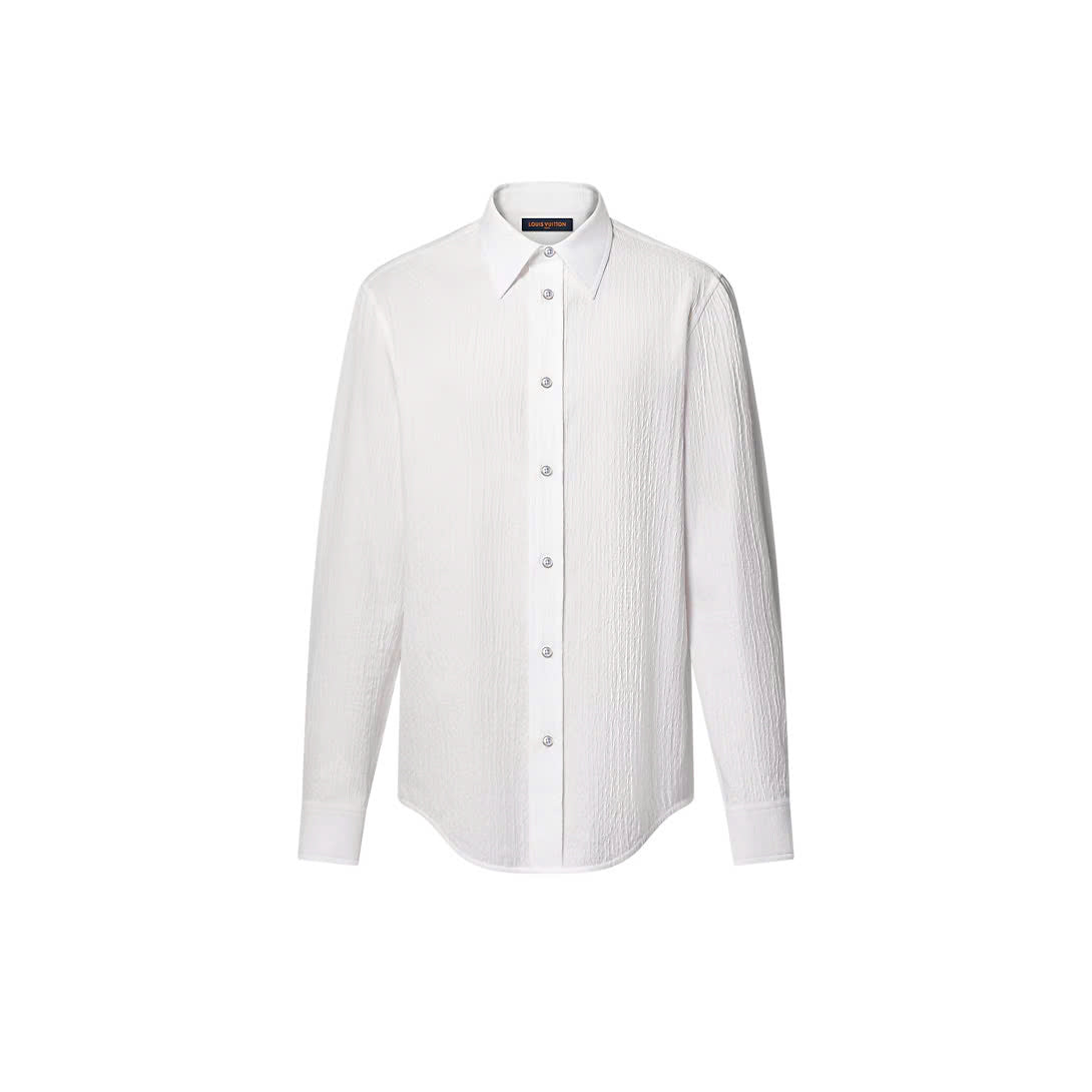 Monogram Jacquard Long-Sleeved Cotton Shirt