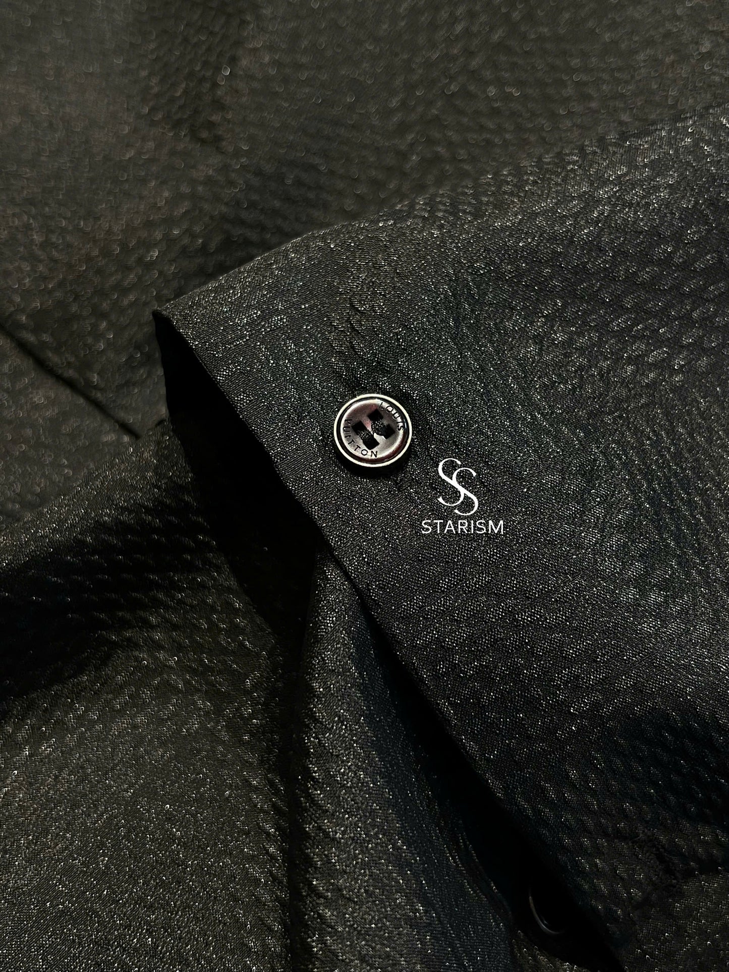 Jacquard Damier Long-Sleeved Silk Shirt