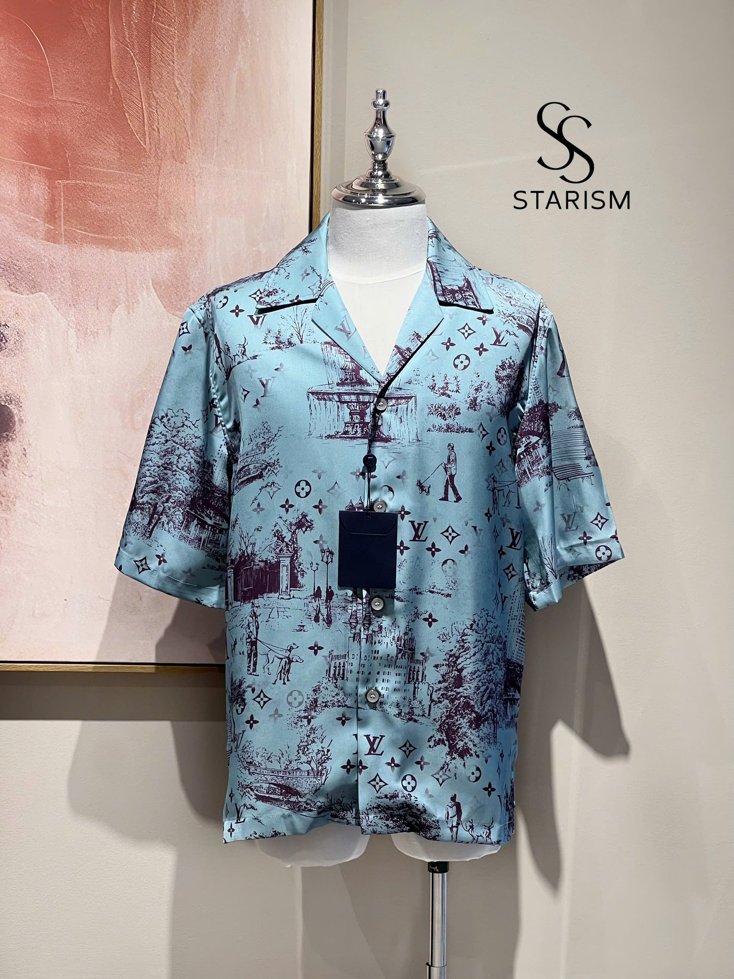 Printed Short-Sleeved Silk Shirt