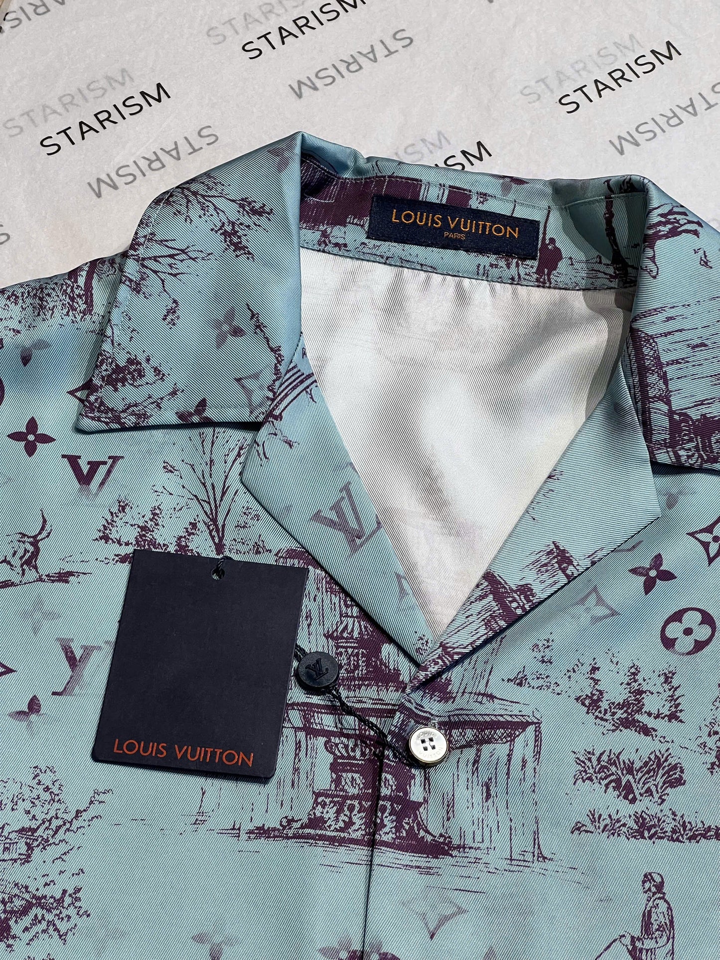 Printed Short-Sleeved Silk Shirt