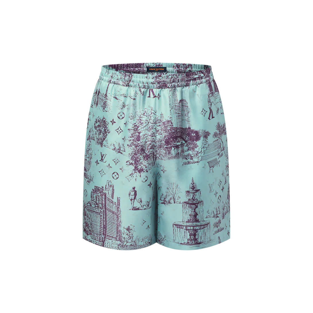 Printed Silk Shorts