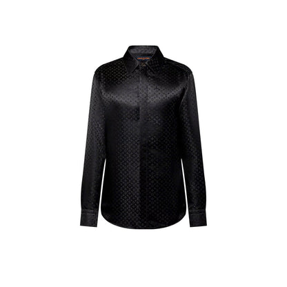 Monogram Long-Sleeved Silk Shirt