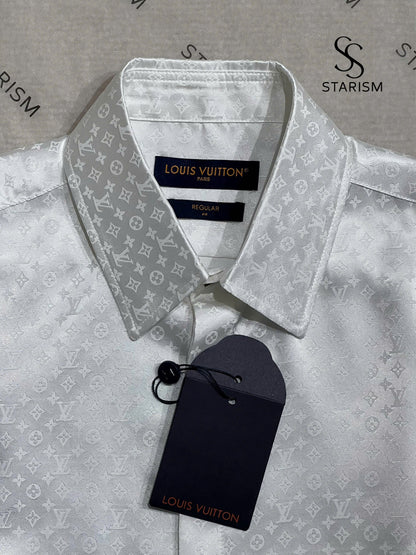 Monogram Long-Sleeved Silk Shirt