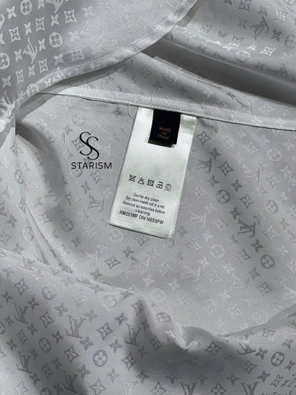 Monogram Long-Sleeved Silk Shirt