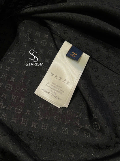 Monogram Long-Sleeved Silk Shirt