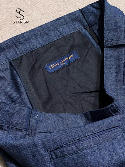 LV Blason Embellished Denim Pants
